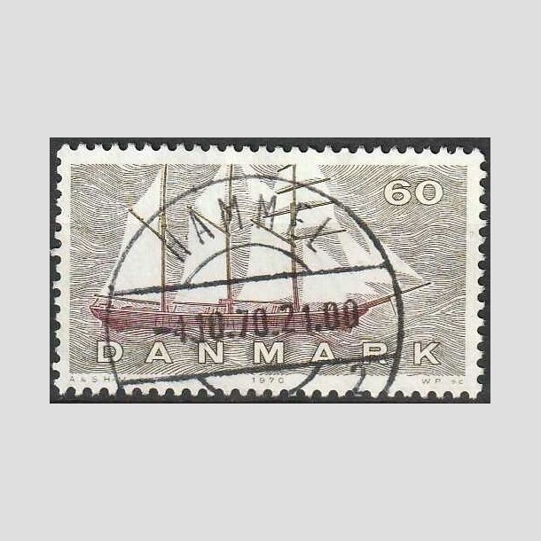 FRIMRKER DANMARK | 1970 - AFA 505 - Dansk Skibsfart - 60 re groliv/rdbrun - Pragt Stemplet Hammel