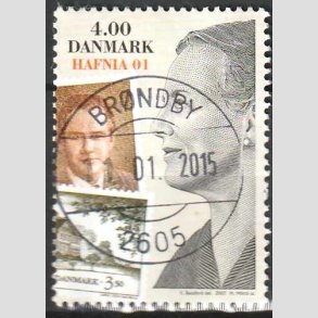 FRIM�RKER DANMARK | 2001 - AFA 1294 - HAFNIA 01 UDSTILLING - 4,00 Kr. flerfarvet - Pragt Stemplet