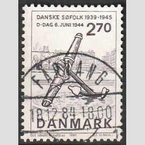 FRIM�RKER DANMARK | 1984 - AFA 805 - Normandiets invation danske skibe - 2,70 Kr. brun - Pragt Stemplet F�rvang