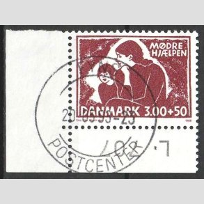 FRIMRKER DANMARK | 1988 - AFA 917 - Mdrehjlpen - 3,00 Kr. + 50 re rdbrun - Pragt Stemplet