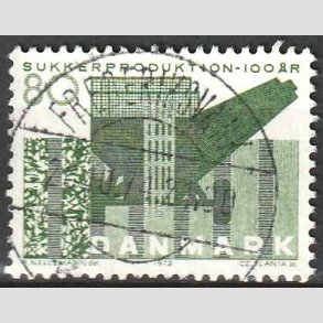 FRIM�RKER DANMARK | 1971 - AFA 521 - Sukkerproduktion - 80 �re gr�n - Lux Stemplet