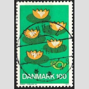 FRIM�RKER DANMARK | 1977 - AFA 631 - F�llesnordisk udgave - 100 �re gr�n/gul/m�rk - Pragt Stemplet �rhus C