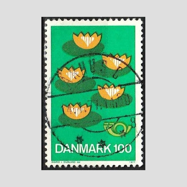 FRIMRKER DANMARK | 1977 - AFA 631 - Fllesnordisk udgave - 100 re grn/gul/mrk - Pragt Stemplet rhus C