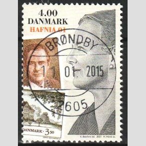FRIM�RKER DANMARK | 2001 - AFA 1294 - HAFNIA 01 UDSTILLING - 4,00 Kr. flerfarvet - Pragt Stemplet