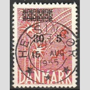 FRIM�RKER DANMARK | 1955 - AFA 359 - Frihedsfond provisorier - 30 + 5/20 + 5 �re r�d - Pragt Stemplet Helsing�r
