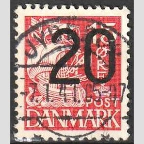 FRIMRKER DANMARK | 1940 - AFA 264 - 20/15 re rd Provisorier - Lux Stemplet Jyderup