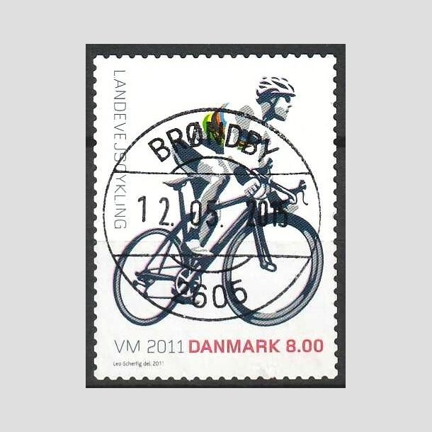 FRIMRKER DANMARK | 2011 - AFA 1674 - WM i landevejscykling - 8,00 Kr. flerfarvet - Pragt Stemplet