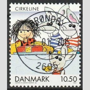 FRIMRKER DANMARK | 2002 - AFA 1310 - Danske tegneserier - 10,50 Kr. Cirkeline - Pragt Stemplet