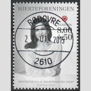 FRIMRKER DANMARK | 2012 - AFA 1714a - Hjerteforeningen - 8,00 Kr. + 50 re flerfarvet - Pragt Stemplet