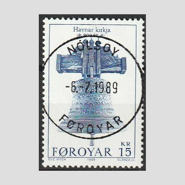 FRIMRKER FRERNE | 1989 - AFA 175 - Thorshavns Kirke 200 r. - 15 kr. bl - Lux Stemplet