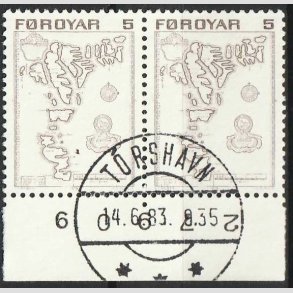 FRIMRKER FRERNE | 1975 | AFA 1 | Brugsudgave - 5 re brun i par - Lux Stemplet