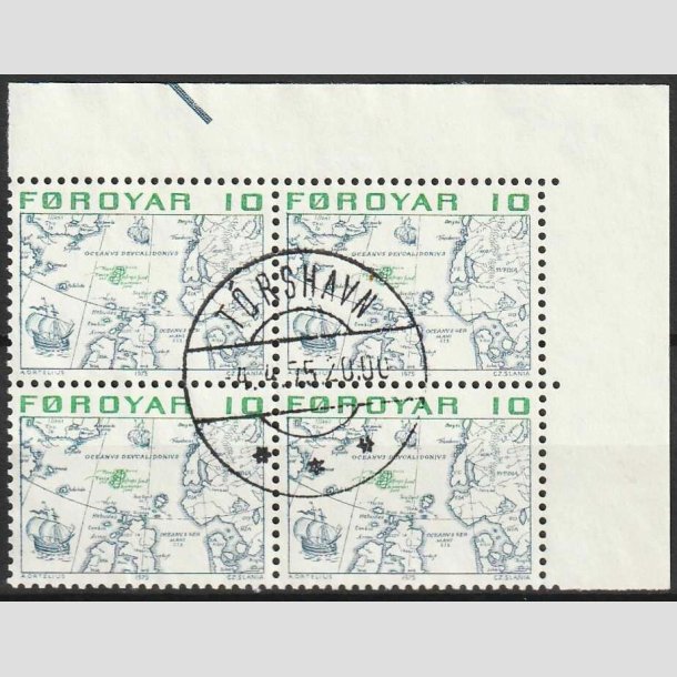 FRIMRKER FRERNE | 1975 | AFA 2 | Brugsudgave - 10 re grn/bl i 4-blok - Lux Stemplet