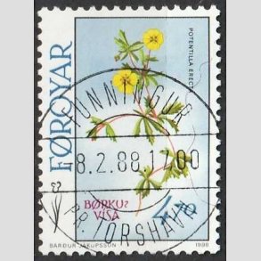 FRIM�RKER F�R�ERNE | 1988 - AFA 158 - F�r�ske blomster - 4,70 kr. flerfarvet - Lux Stemplet