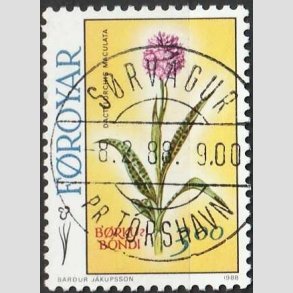 FRIM�RKER F�R�ERNE | 1988 - AFA 157 - F�r�ske blomster - 3,00 kr. flerfarvet - Lux Stemplet