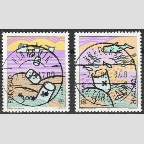 FRIM�RKER F�R�ERNE | 1986 | AFA 128,129 | Europam�rker - 300+550 �re flerfarvet - Lux Stemplet