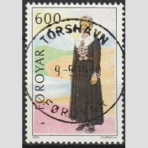 FRIM�RKER F�R�ERNE | 1989 - AFA 177 - F�r�ske folkedragter - 600 �re flerfarvet - Lux Stemplet