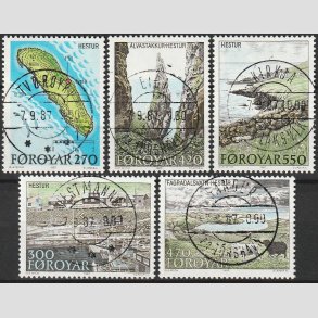 FRIM�RKER F�R�ERNE | 1987 - AFA 148-152 - �en Hestur - 270 - 550 �re flerfarvet i s�t - Lux Stemplet