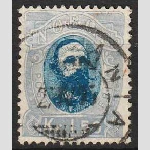 FRIM�RKER NORGE | 1878 - AFA 33 - 1,50 kr. bl� - Stemplet