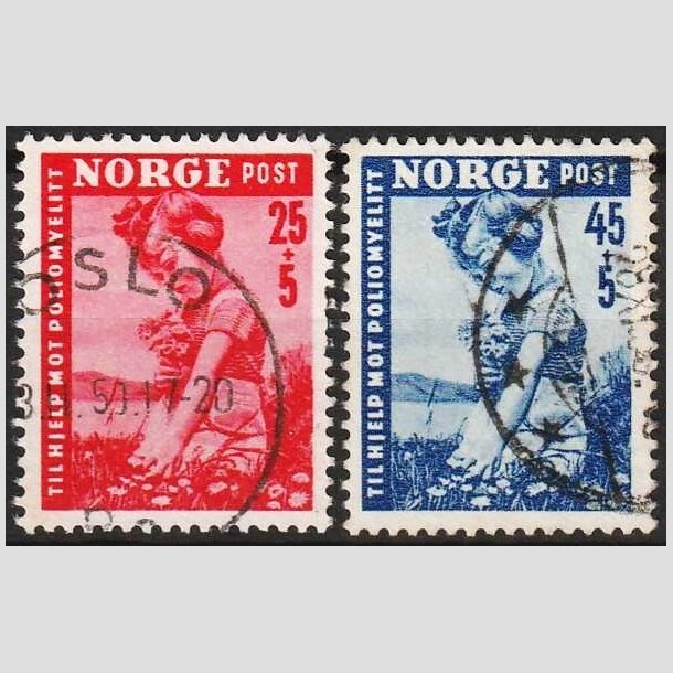 FRIMRKER NORGE | 1950 - AFA 365-66 - Velgrenhedsmrker - i komplet st - Stemplet