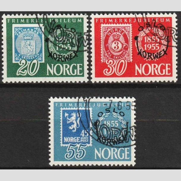 FRIMRKER NORGE | 1955 - AFA 407-409 - OLSO-NORWEX - i komplet st - Stemplet