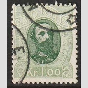 FRIM�RKER NORGE | 1878 - AFA 32 - 1,00 kr. gr�n - Stemplet