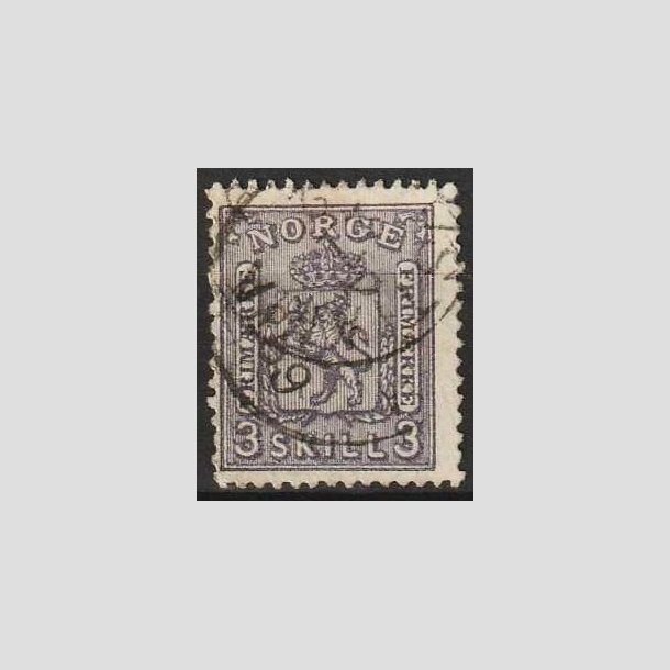 FRIMRKER NORGE | 1867 - AFA 13 - 3 sk. violet - Stemplet