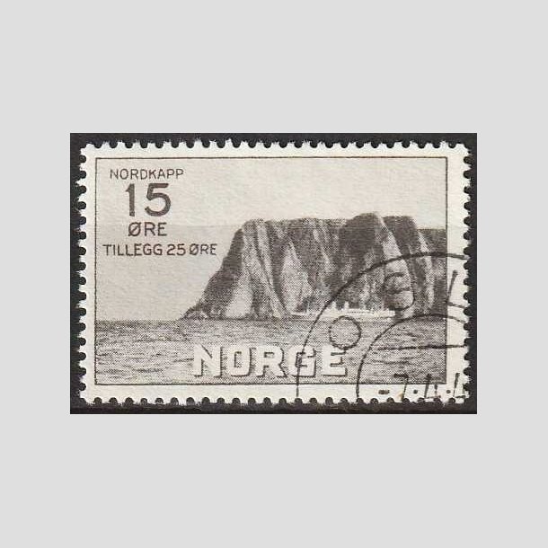 FRIMRKER NORGE | 1930 - AFA 159 - Nordkap I. - 15+25 re brun - Stemplet