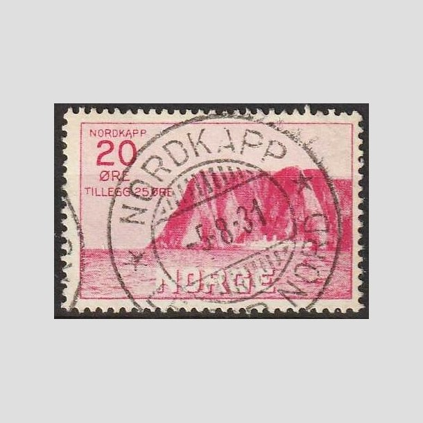 FRIMRKER NORGE | 1930 - AFA 160 - Nordkap I. - 20+25 re rd - Pnt Stemplet