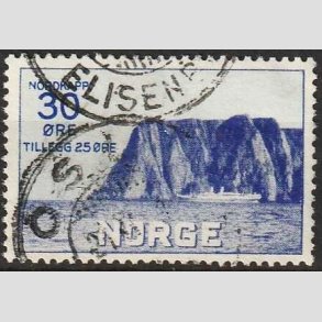 FRIM�RKER NORGE | 1930 - AFA 161 - Nordkap I. - 30+25 �re bl� - Stemplet
