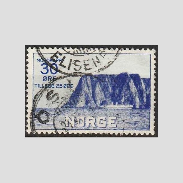 FRIMRKER NORGE | 1930 - AFA 161 - Nordkap I. - 30+25 re bl - Stemplet