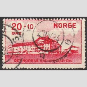 FRIM�RKER NORGE | 1931 - AFA 162 - Hj�lpem�rke for Radiumfonden. - 20+10 �re r�d - Stemplet