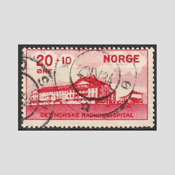 FRIMRKER NORGE | 1931 - AFA 162 - Hjlpemrke for Radiumfonden. - 20+10 re rd - Stemplet