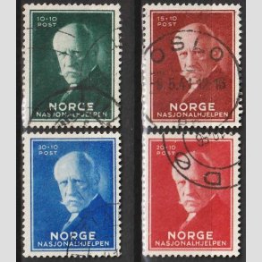 FRIM�RKER NORGE | 1940 - AFA 212-15 - Nansen II. - i komplet s�t - Stemplet