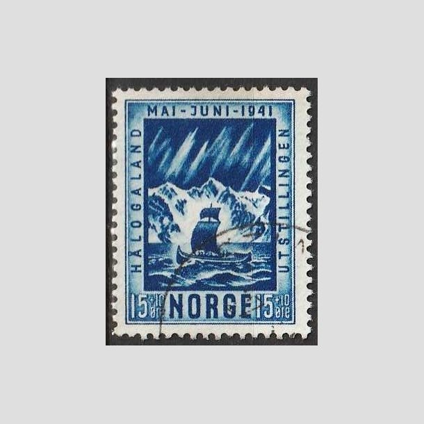 FRIMRKER NORGE | 1941 - AFA 225 - Hlogaland udstilling. - 15+10 re mrkbl - Stemplet