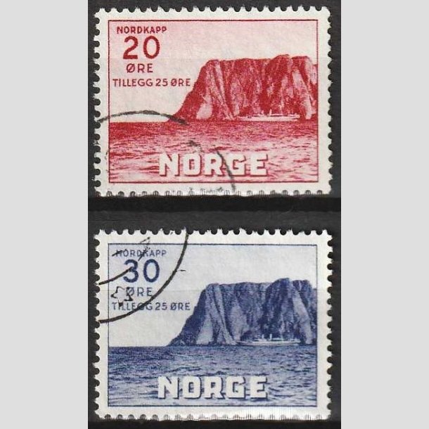 FRIMRKER NORGE | 1938 - AFA 199-200 - Nordkap II. - i st - Stemplet