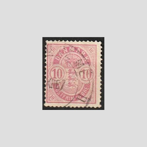 FRIMRKER DANMARK | 1884-85 - AFA 35a - 10 re analinrosa - Stemplet