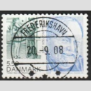 FRIM�RKER DANMARK | 2008 - AFA 1551 - Store danskere 2. - 5,50 Kr. Erik Balling - Pragt Stemplet Frederikshavn