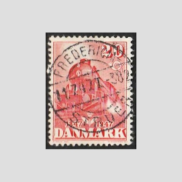 FRIMRKER DANMARK | 1947 - AFA 303 - Danske jernbane 100 r - 20 re rd - Lux Stemplet Fredericia - Struer