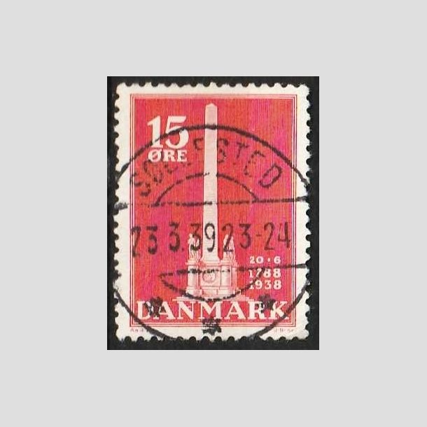 FRIMRKER DANMARK | 1938 - AFA 244 - Stavnsbndet 15 re rd - Lux Stemplet Sllested