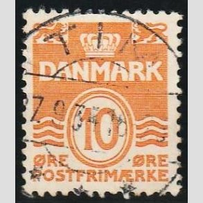 FRIM�RKER DANMARK | 1933 - AFA 202 - B�lgelinie 10 �re orange type IA - Lux Stemplet Tim