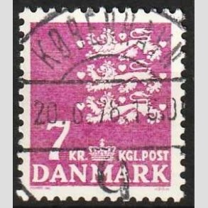 FRIMRKER DANMARK | 1978 - AFA 655 - Rigsvben 7 Kr. rdlilla - Pragt Stemplet