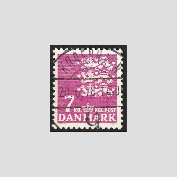 FRIMRKER DANMARK | 1978 - AFA 655 - Rigsvben 7 Kr. rdlilla - Pragt Stemplet