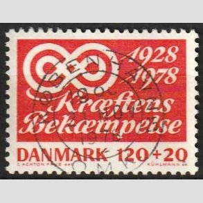 FRIMRKER DANMARK | 1978 - AFA 668 - Krftens Bekmpelse 50 r - 120 + 20 re rd - Pragt Stemplet