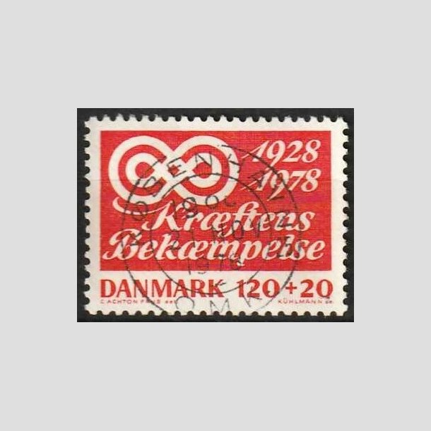 FRIMRKER DANMARK | 1978 - AFA 668 - Krftens Bekmpelse 50 r - 120 + 20 re rd - Pragt Stemplet