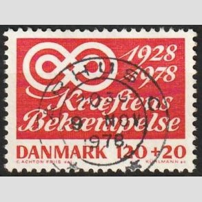 FRIMRKER DANMARK | 1978 - AFA 668 - Krftens Bekmpelse 50 r - 120 + 20 re rd - Pragt Stemplet