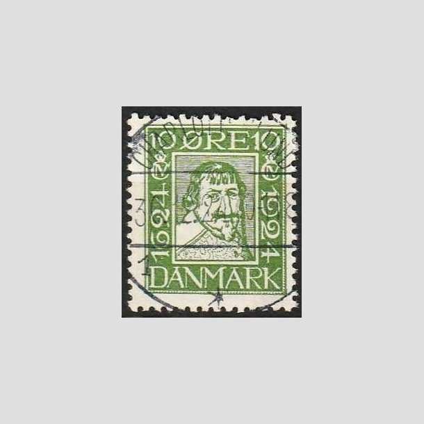 FRIMRKER DANMARK | 1924 - AFA 134 - Postjubilum 10 re grn - Lux Stemplet