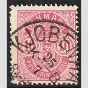 FRIM�RKER DANMARK | 1884-85 - AFA 35a - 10 �re analinrosa - Stemplet