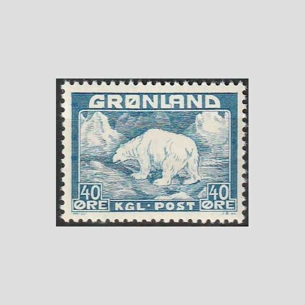 FRIMRKER GRNLAND | 1946 - AFA 27 - Isbjrn - 40 re bl - Postfrisk