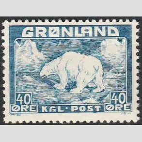 FRIMRKER GRNLAND | 1946 - AFA 27 - Isbjrn - 40 re bl - Postfrisk