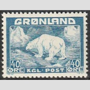 FRIMRKER GRNLAND | 1946 - AFA 27 - Isbjrn - 40 re bl - Postfrisk